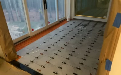 Tile Floor installation in Danville, NH.