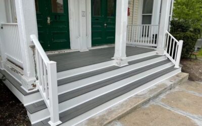 Front Stairs and Railings installation in Haverhill, MA.